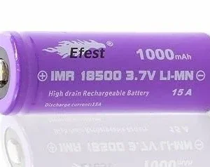 BATTERIA IMR 18500 1000mAh 15A - FLAT TOP - Efest