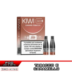 CARAMEL TOBACCO KIWI GO PLUS Pod Usa e Getta Kiwi Vapor 2 Pezzi