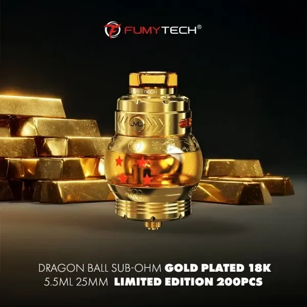 Dragon Ball Sub-Ohm Gold Plated 18k Limited Edition 200pcs 5.5ml 25mm - Fumytech