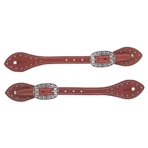 Mens Flared Buttered Harness Leather Spur Straps,