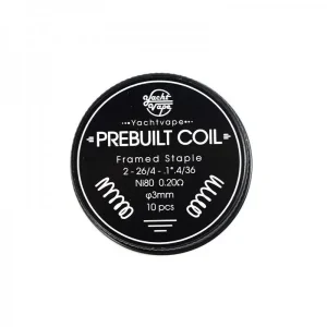 Prebuilt Coil Framed Staple -26/4 1*4/36 ni80 0.2Ω 3mm (10pcs) - Yachtvape