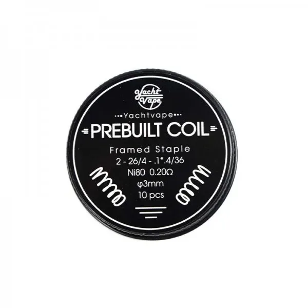 Prebuilt Coil Framed Staple -26/4 1*4/36 ni80 0.2Ω 3mm (10pcs) - Yachtvape